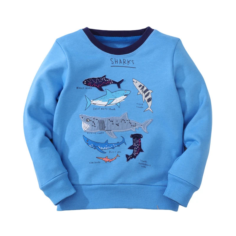 THE MUM SHOP AU-Kids Shark Autumn Sweatshirt-Available in Sizes 3-6Years