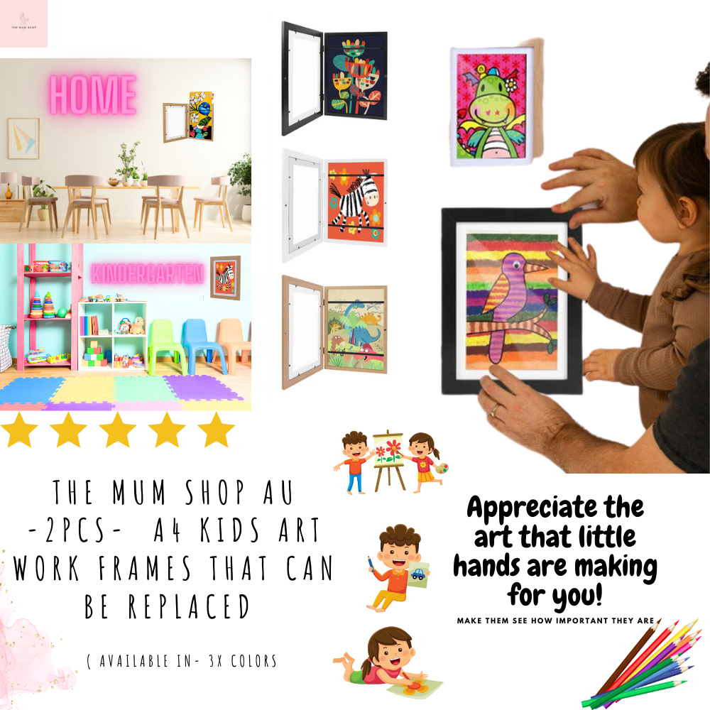 The Mum Shop AU -2PCS- A4 Kids Art Work Frames that can be replaced (Available in 3 x Colours)