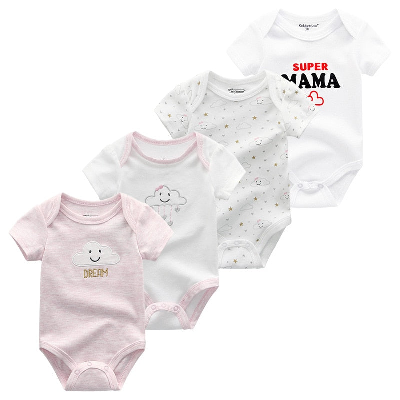 The Mum Shop AU- 4Pcs Summer BabyGrow/Onesie Set -Available in Sizes 3months-12months, Multiple sets to choose from