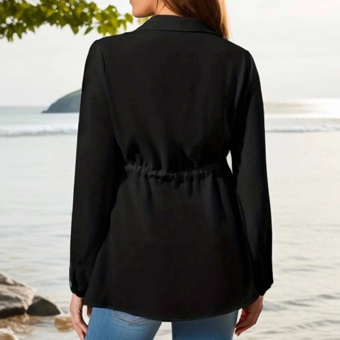 The Mum Shop AU-Corporate Casual Long Sleeve Maternity Top-Available in Black & White, Sizes S,M,L XL,XXL