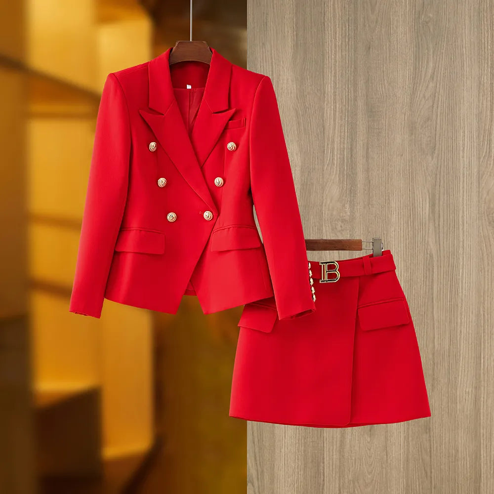 The Mum Shop AU-Corporate Mum 2PCS Blazer Set- (Available in Pink, Red, White, Blue-Sizes S, M, L, XL)
