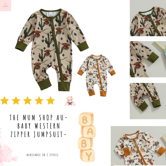 The Mum Shop AU-Baby Western Zipper Jumpsuit