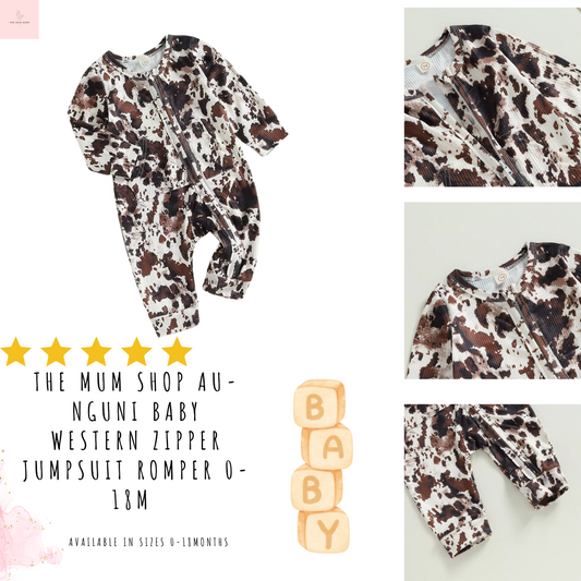 The Mum Shop AU-Nguni Baby Western Zipper Jumpsuit Romper 0-18M