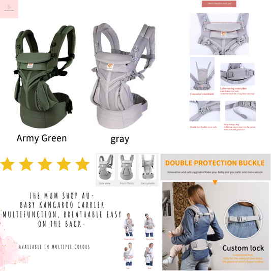 The Mum Shop AU-Baby Kangaroo Carrier Multifunction, Breathable easy on the back-Multiple colors to choose from