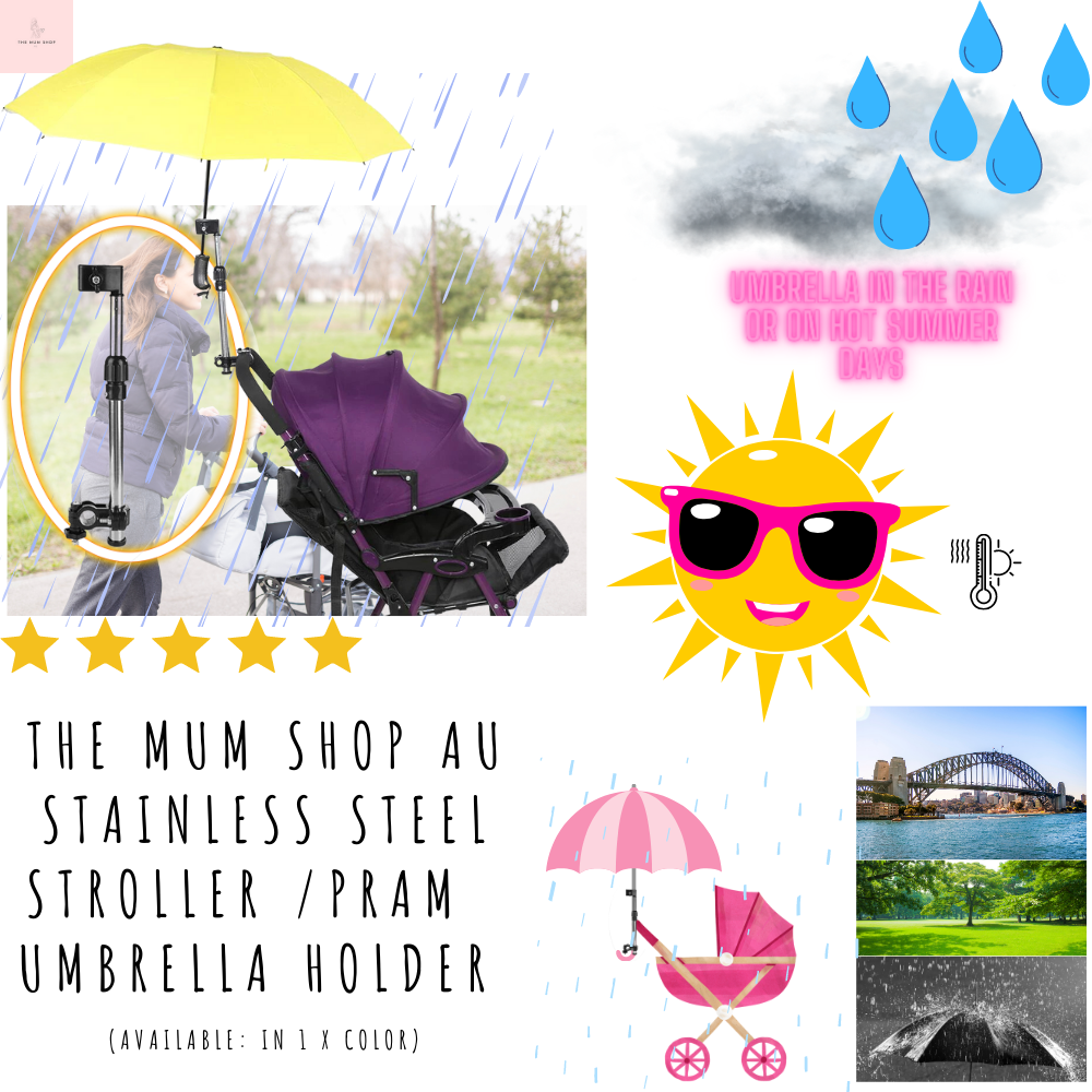 The Mum Shop AU Stainless Steel Stroller Pram Umbrella Holder
