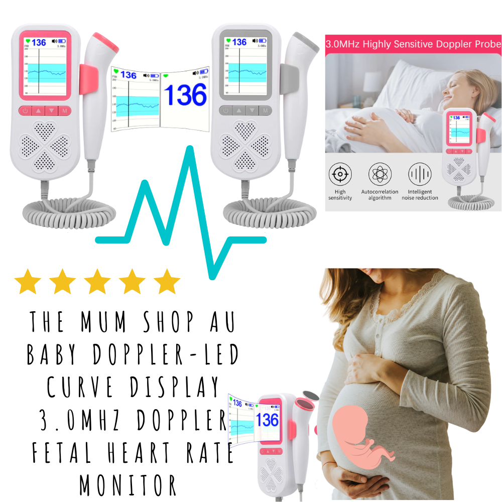 The Mum Shop Au Baby Doppler LED Curve Display 3.0MHz Doppler Fetal He