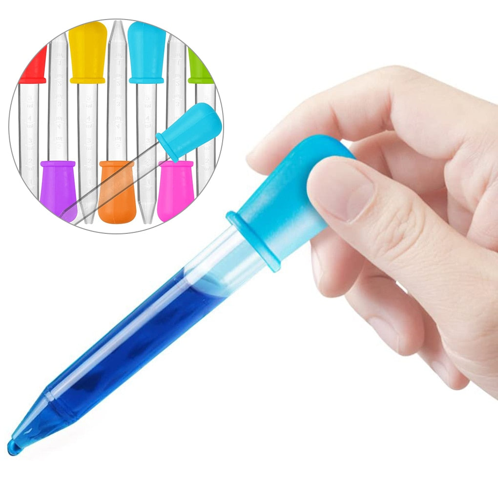 10 PCS -5ml Silicone Plastic Pipette Dropper (Toddler educational Pipette)
