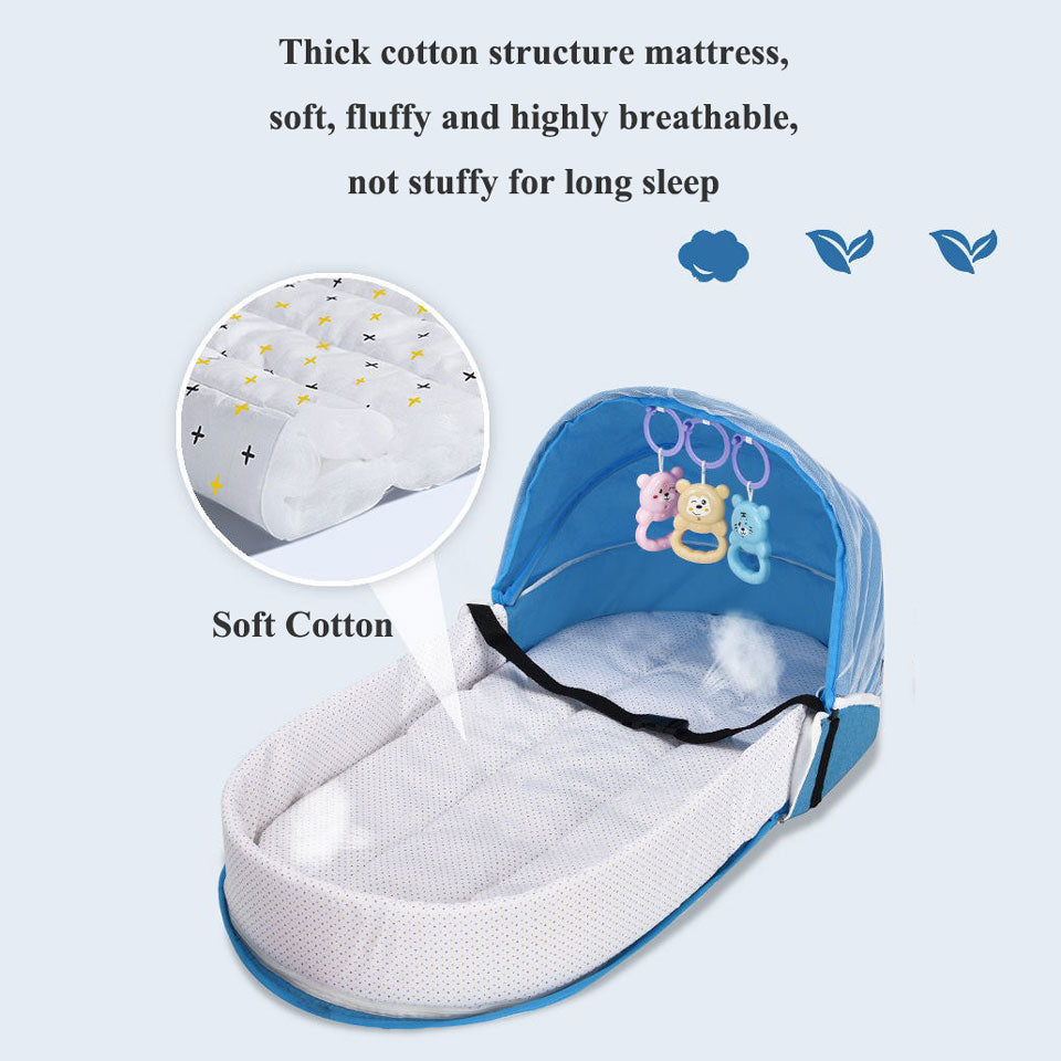 Easy Foldable Travel Baby Beach Bassinet/ Crib with Mosquito Net