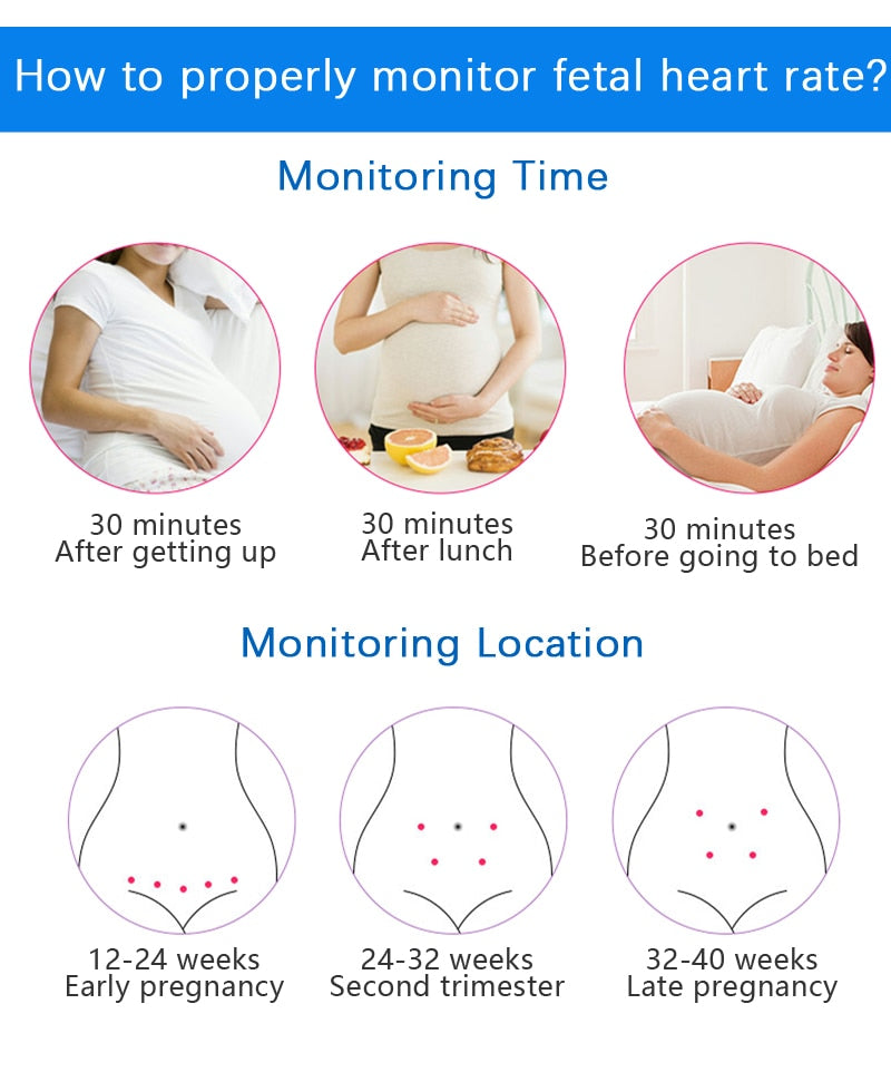 The Mum Shop Au-Baby Doppler-LED Curve Display 3.0MHz Doppler Fetal Heart rate Monitor