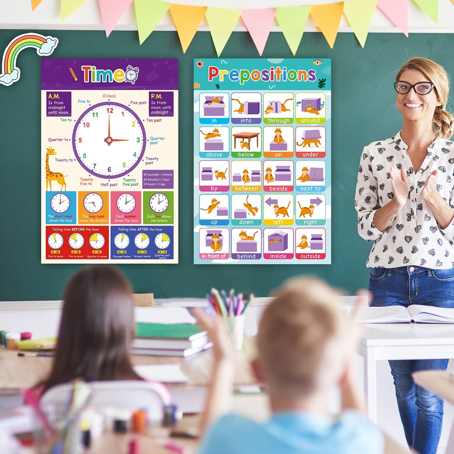 18 Pack Laminated Classroom Posters  for Pre-School/Kindergarten/HomeSchool