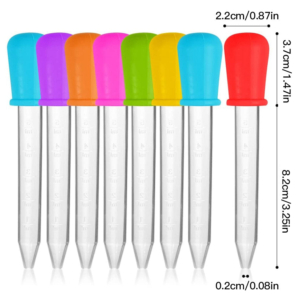 10 PCS -5ml Silicone Plastic Pipette Dropper (Toddler educational Pipette)