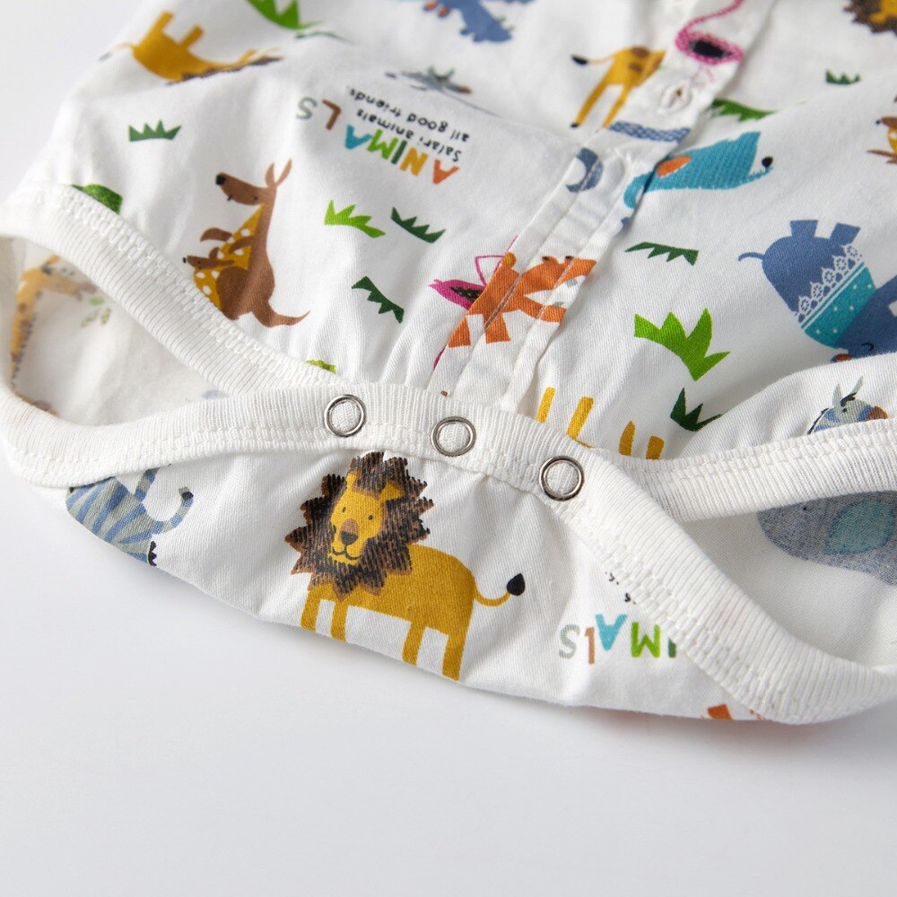 Baby -Animal Safari outfit -Buttoned BabyGrow/Romper