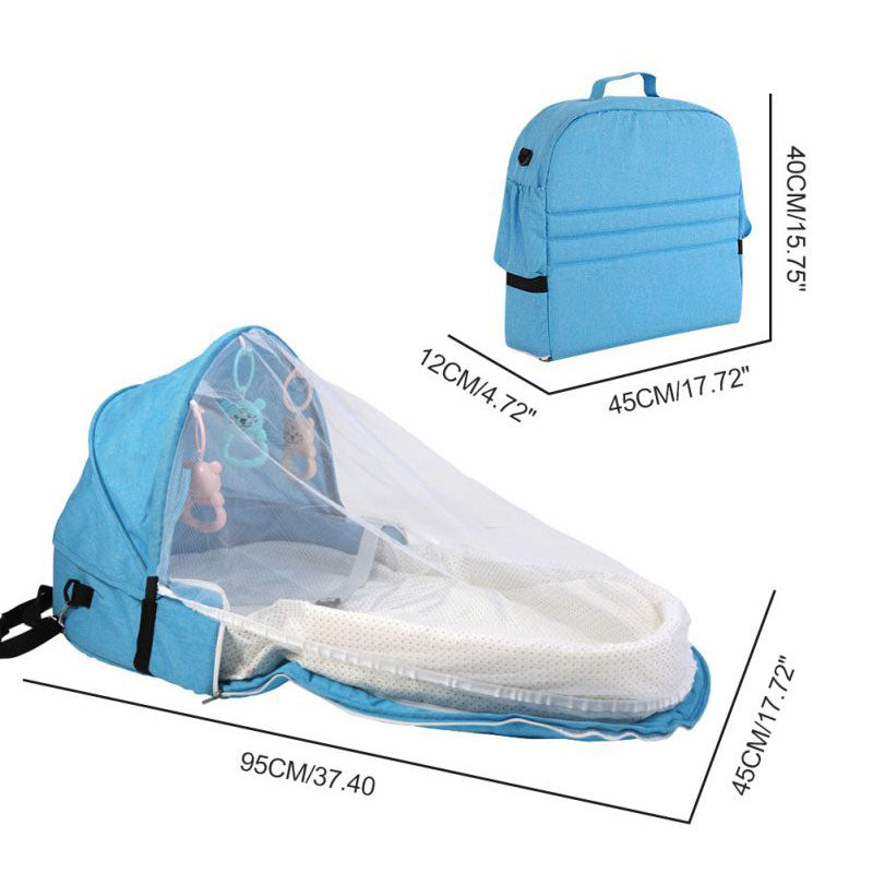 Easy Foldable Travel Baby Beach Bassinet/ Crib with Mosquito Net