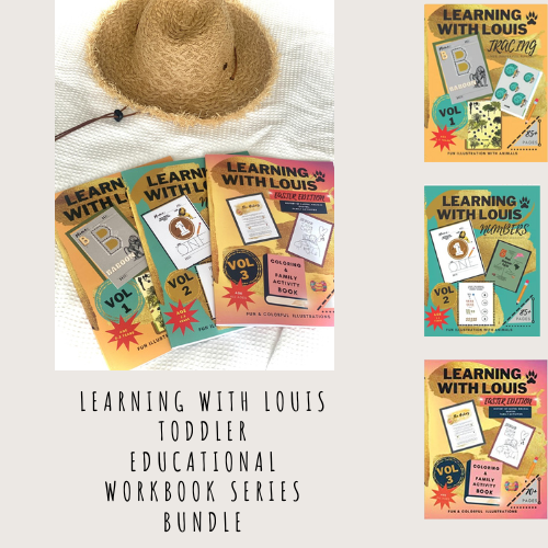 Learning with Louis VOL1, 2 & 3 Educational Toddler Workbook Bundle