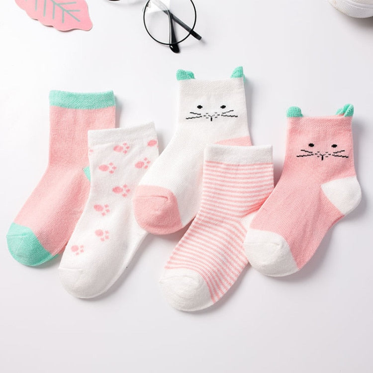 5xPairs Baby/toddler/Scholar Socks Size 0-1-3-7Y