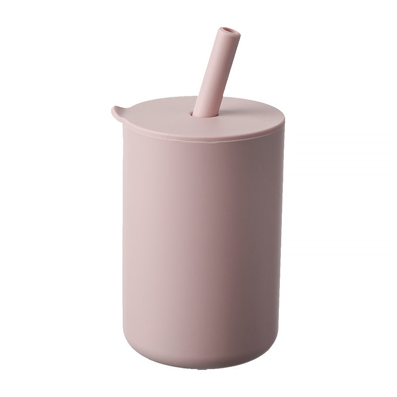 Toddler Leak proof Silicone Sippy Cup with Straw-Dishwasher Friendly