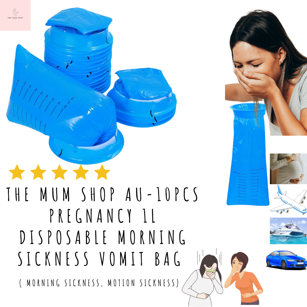 The Mum Shop Au-10PCS Pregnancy 1L Disposable Morning Sickness Vomit Bag