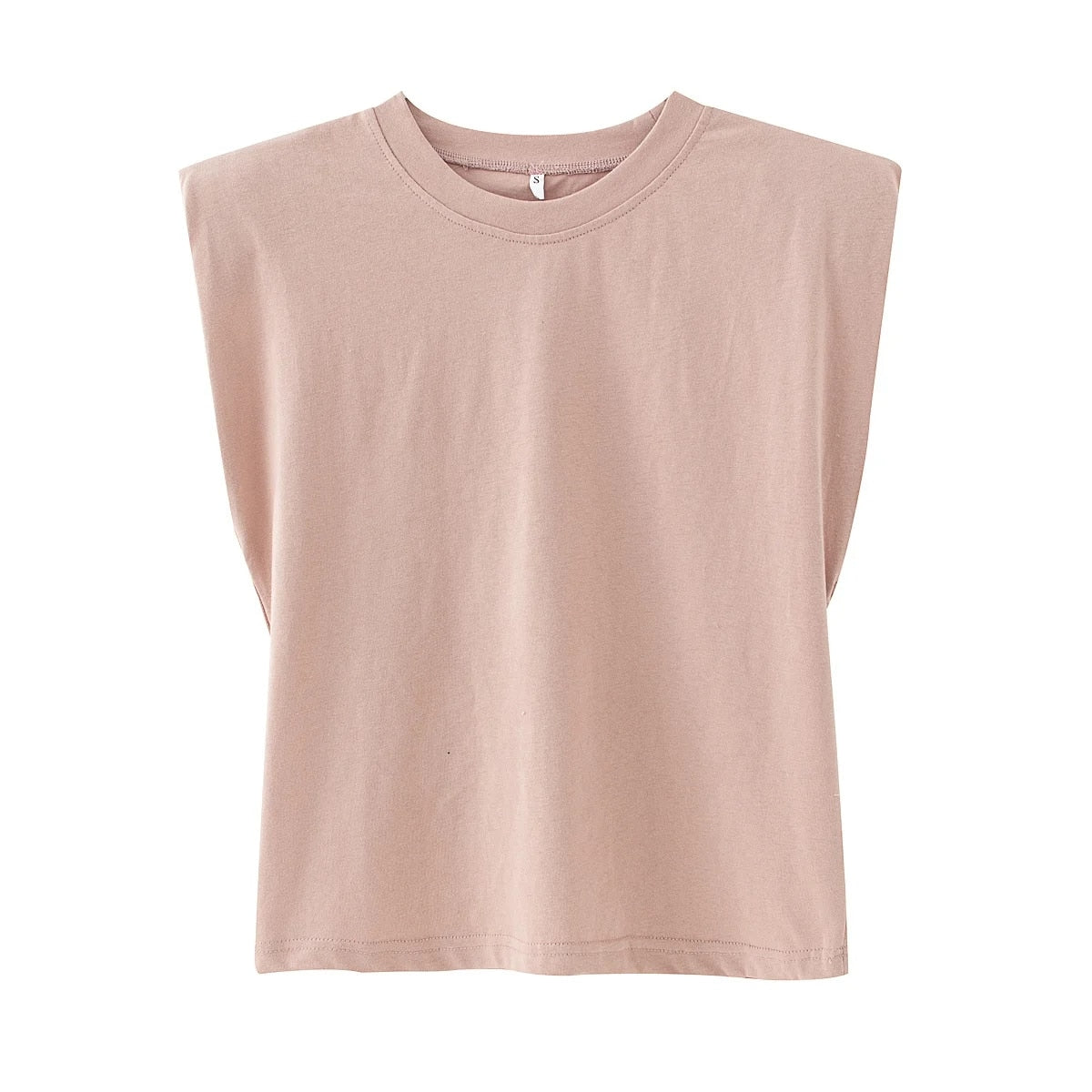 The Mum Shop Au- Summer Padded Shoulder No-Sleeve T-Shirt (Available in Sizes S,M,L)  Colors -Pink,White, Black, Green