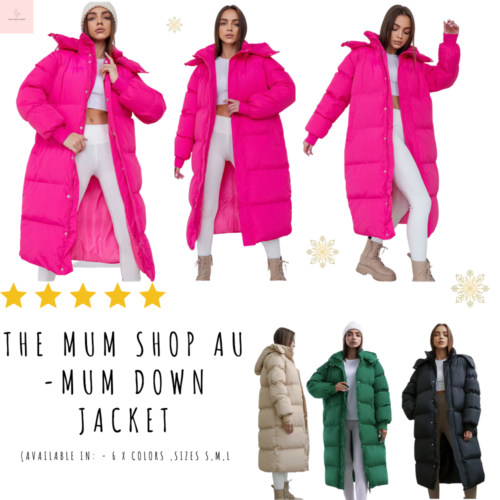 THE MUM SHOP AU -MUM Down Jacket-Available in 6 x colors ,Sizes S,M,L