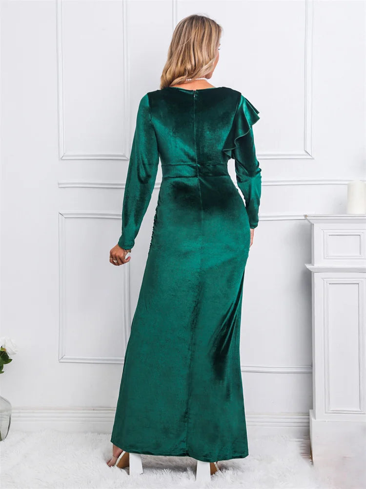 The Mum Shop AU- Elegant Velvet Long Sleeve Maternity Dress-Available in sizes , S, M,L ,XL