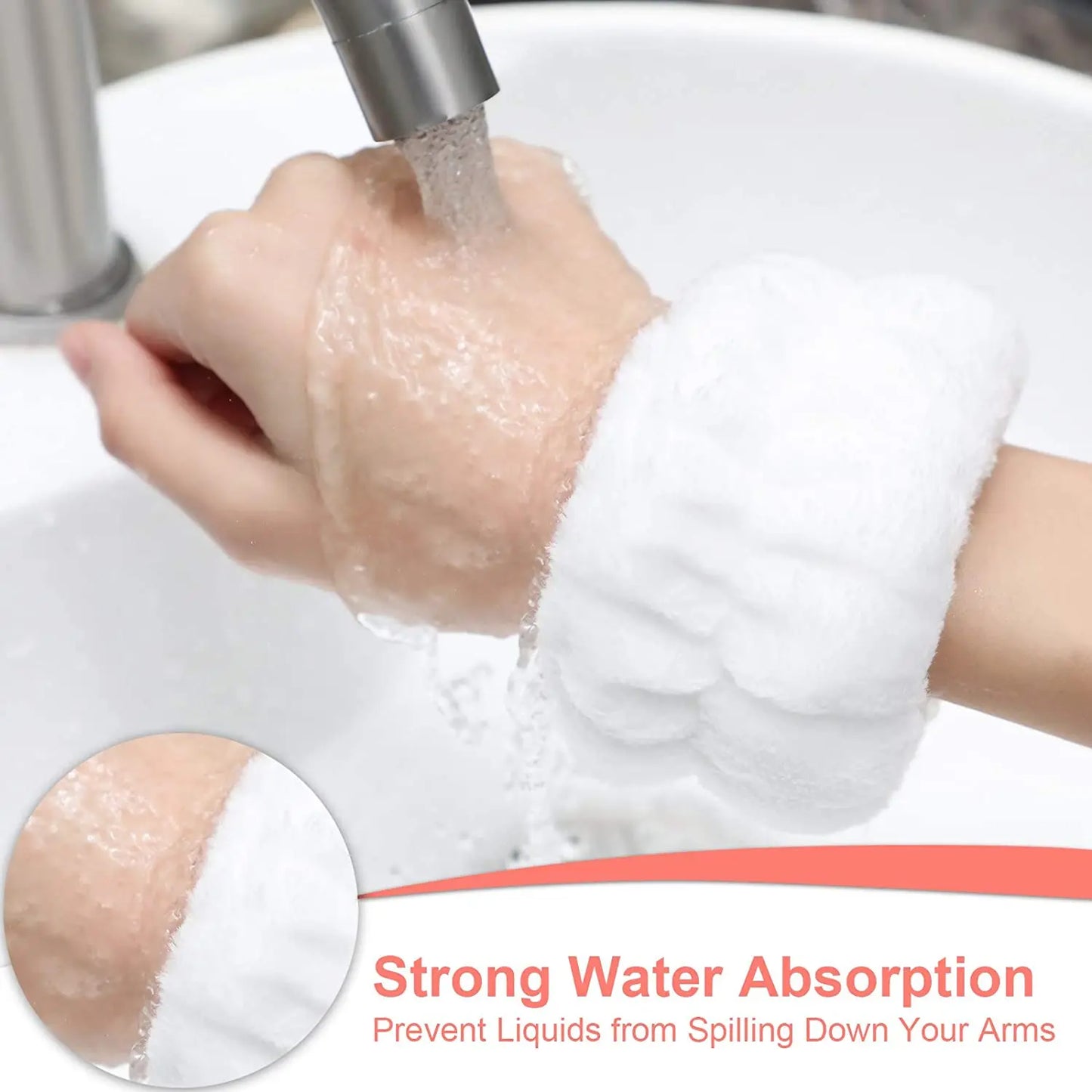 The Mum Shop AU-2Pcs Facewash Wristband to  stop water running down your arm-Available in 5 x Colors