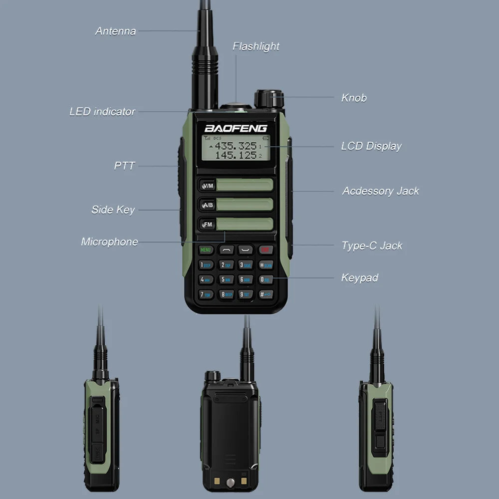 The Mum Shop AU-Outdoor Mum 2023 UV-Vhf Uhf 16 Max IP68 Waterproof  Dual Band High Power CB Radi  CB Ham Radio Long Range Two Way Radio for Extra Safety when Outdoor Exploring