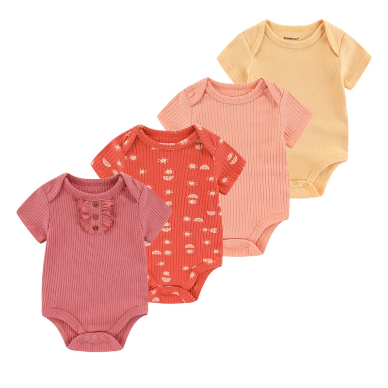 The Mum Shop AU- 4Pcs Summer BabyGrow/Onesie Set -Available in Sizes 3months-12months, Multiple sets to choose from