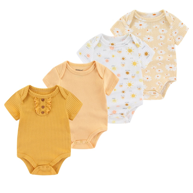 The Mum Shop AU- 4Pcs Summer BabyGrow/Onesie Set -Available in Sizes 3months-12months, Multiple sets to choose from