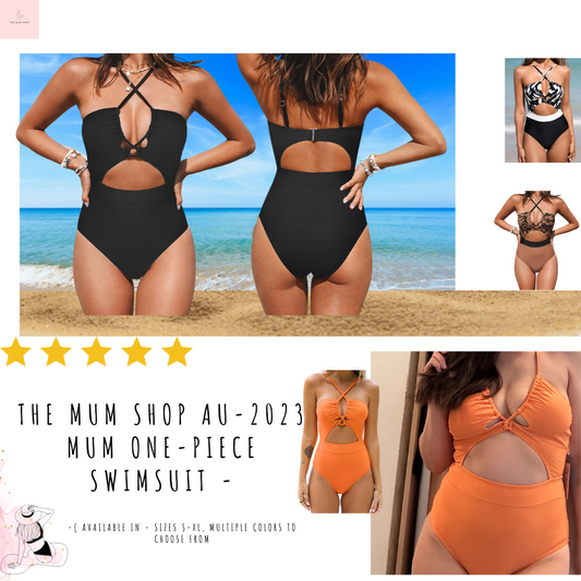 The Mum Shop AU-2023 Mum One-Piece Swimsuit -Available in Sizes S-XL, Multiple Colors to choose from