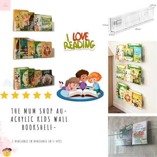The Mum Shop AU-Acrylic Kids Wall Bookshelf-Available in 1-4PCS