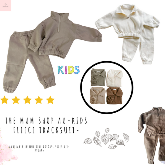 The Mum Shop AU-Kids Fleece Tracksuit-Available in 2 styles, multiple colors, Sizes 1 Y-7Years