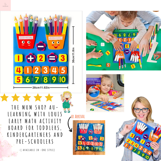 The Mum Shop AU-Learning With Louis Early Math activity board for Toddlers, Kindergarteners and Pre-schoolers
