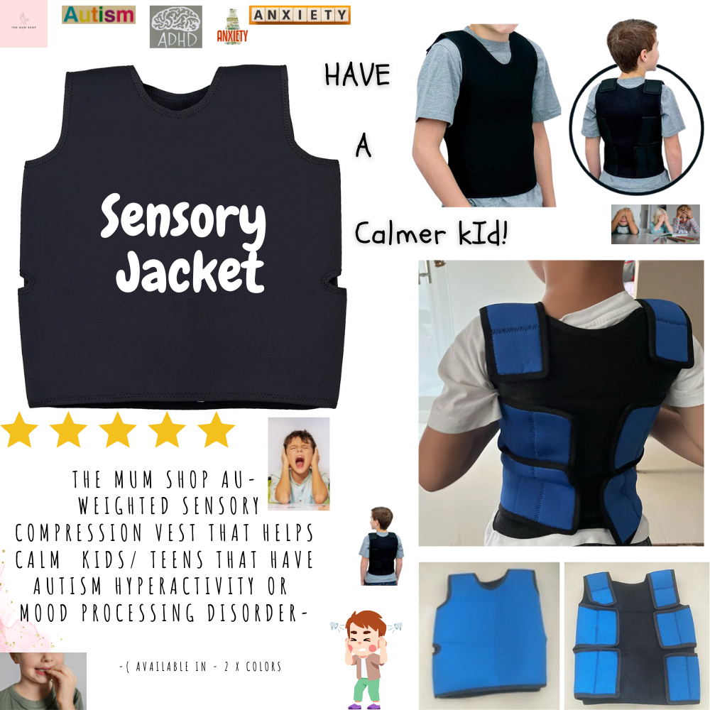 The Mum Shop AU- Weighted Sensory Compression Vest that helps calm  Kids/ Teens that have Autism Hyperactivity or  Mood Processing Disorder-Available in 2 colors