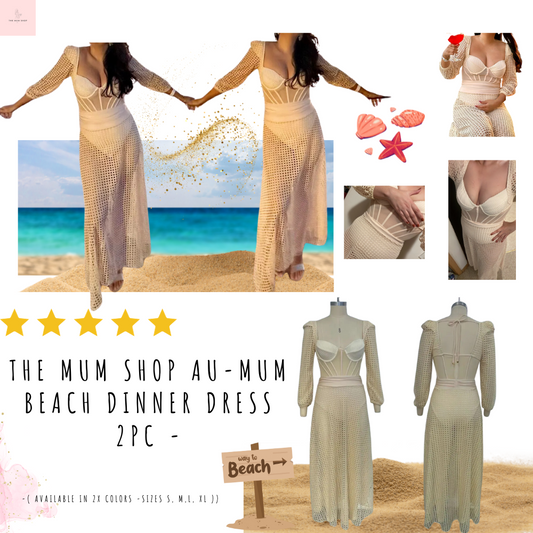 The Mum Shop AU-Mum Beach Dinner Dress 2PC -( Available in 2x Colors -Sizes S, M,L, XL )