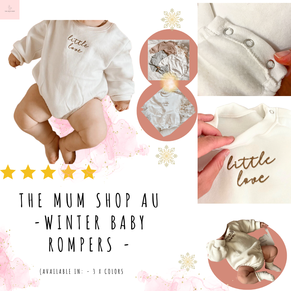 The Mum Shop Au -Winter Baby Rompers -( Available in 3x Colors )