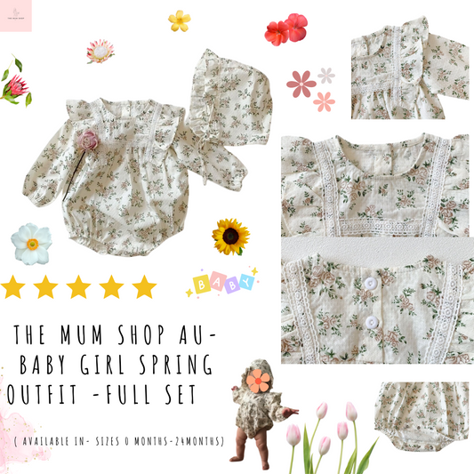 The Mum Shop AU- Baby Girl Spring Outfit -Full Set