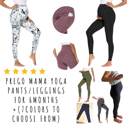 Prego Mama Yoga pants/Leggings for 6months +(7colors to choose from)