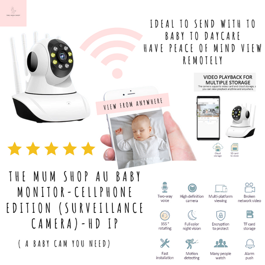 The Mum Shop AU Baby Cam Monitor -Cellphone Edition (Remote Surveillance camera)-HD IP Camera Wireless 2MP 3MP Home Security Camera Night Vision Two Way Audio CCTV Camera Indoor