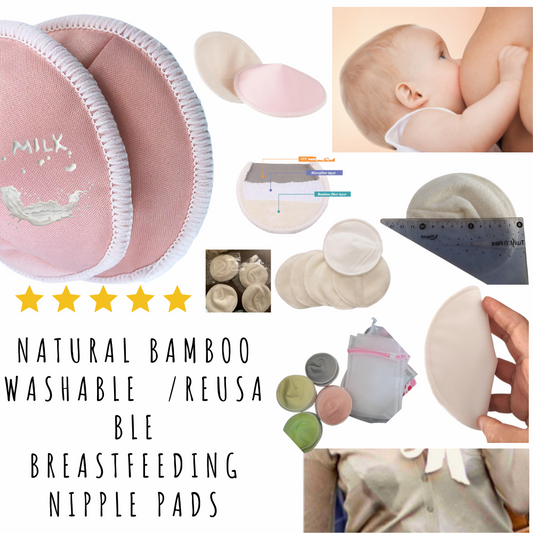 Natural Bamboo Washable /Reusable Breastfeeding Nipple Pads