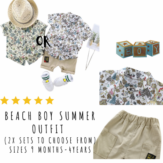 Beach Boy Summer Outfit ( 2x Sets to choose from) sizes 9 months -4years
