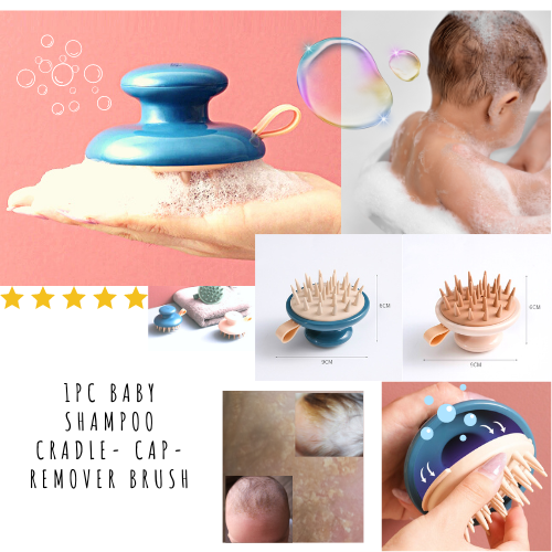 Baby Shampoo-Cradle Cap remover Brush (Shampoo,Detangling,Massaging Brush)