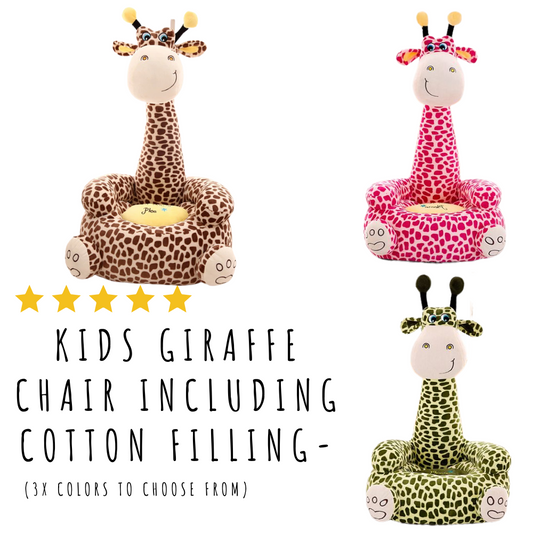 Kids Giraffe Chair Including Cotton Filling-(3 x colors to choose from)