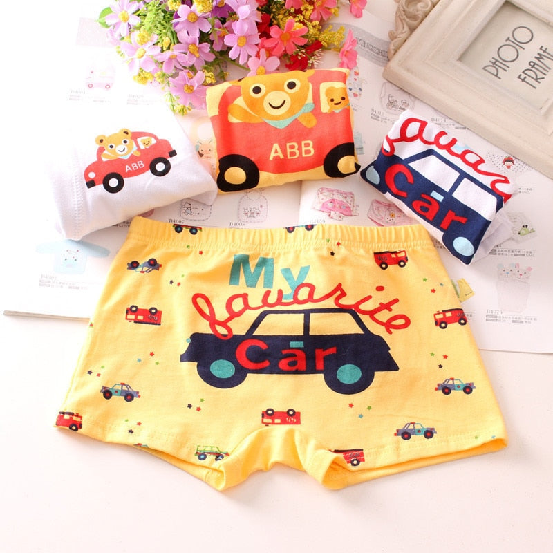 4 PCS- Boys comfortable cotton underwear( Sizes available 2y-12Y)