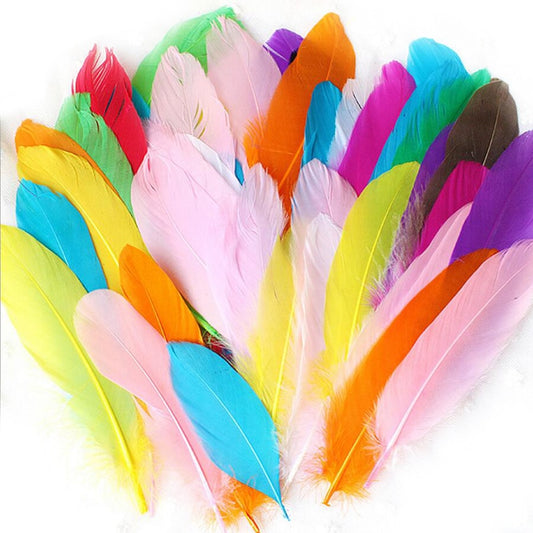 50pcs/Pack Kindergarten Handmade Colorful Feathers for DIY Toddler Activities