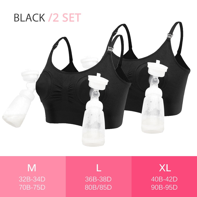 2 PCS Breastfeeding Pumping Bra/ Nursing Bra