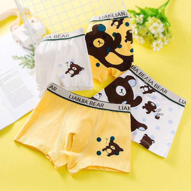 4 PCS- Boys comfortable cotton underwear( Sizes available 2y-12Y)