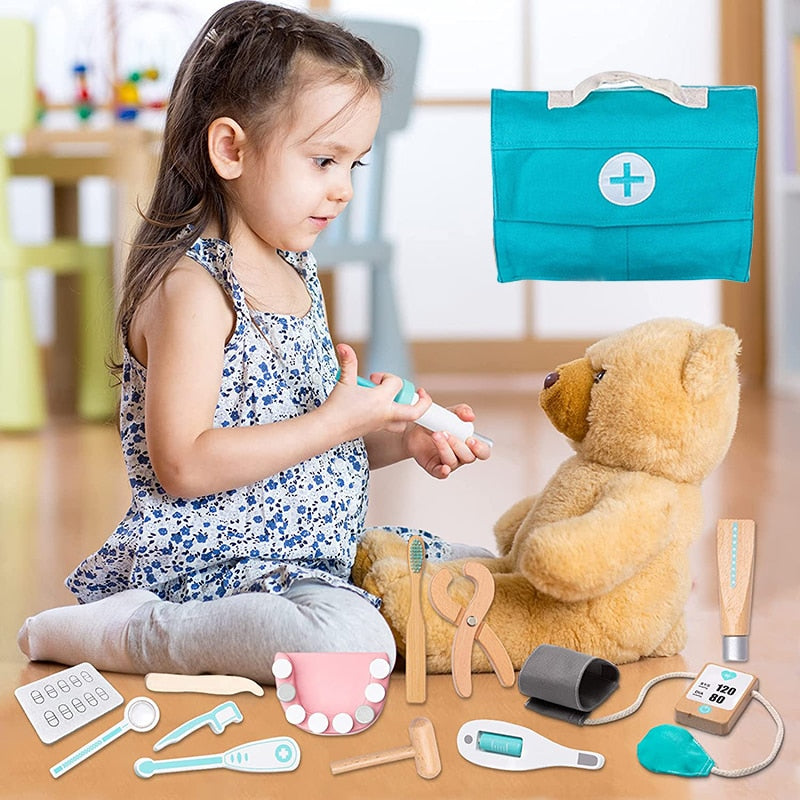 All Inclusive Wooden Toddler Doctor/Dentist Playset