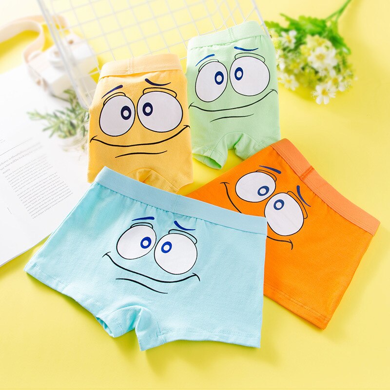 4 PCS- Boys comfortable cotton underwear( Sizes available 2y-12Y)