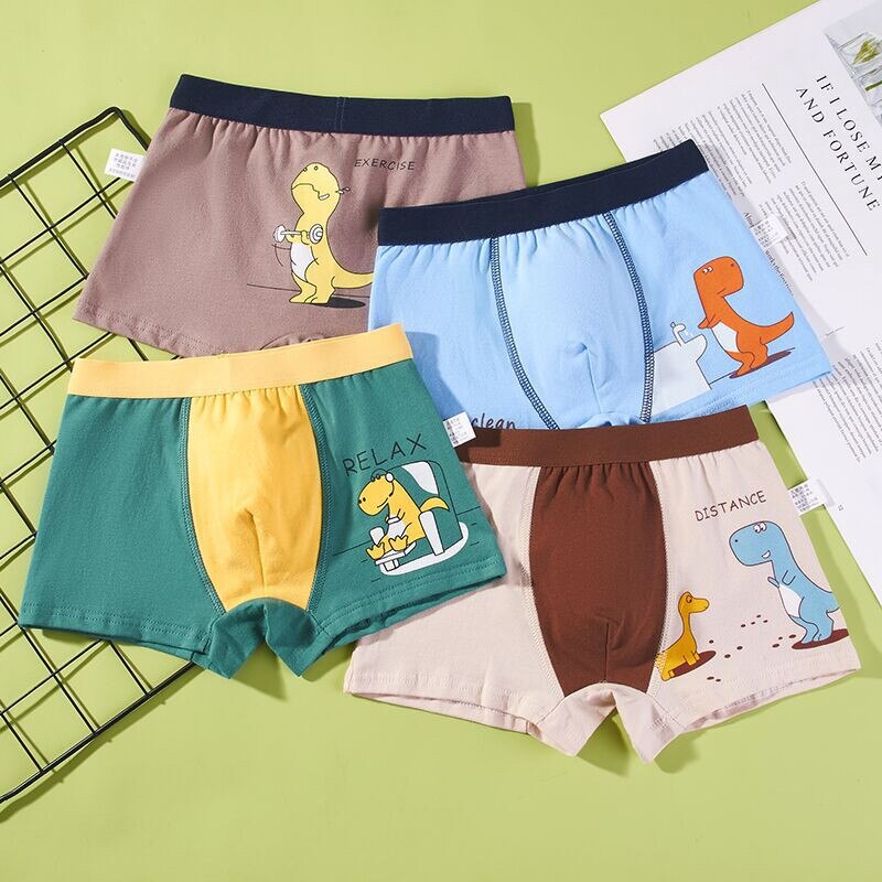 4 PCS- Boys comfortable cotton underwear( Sizes available 2y-12Y)