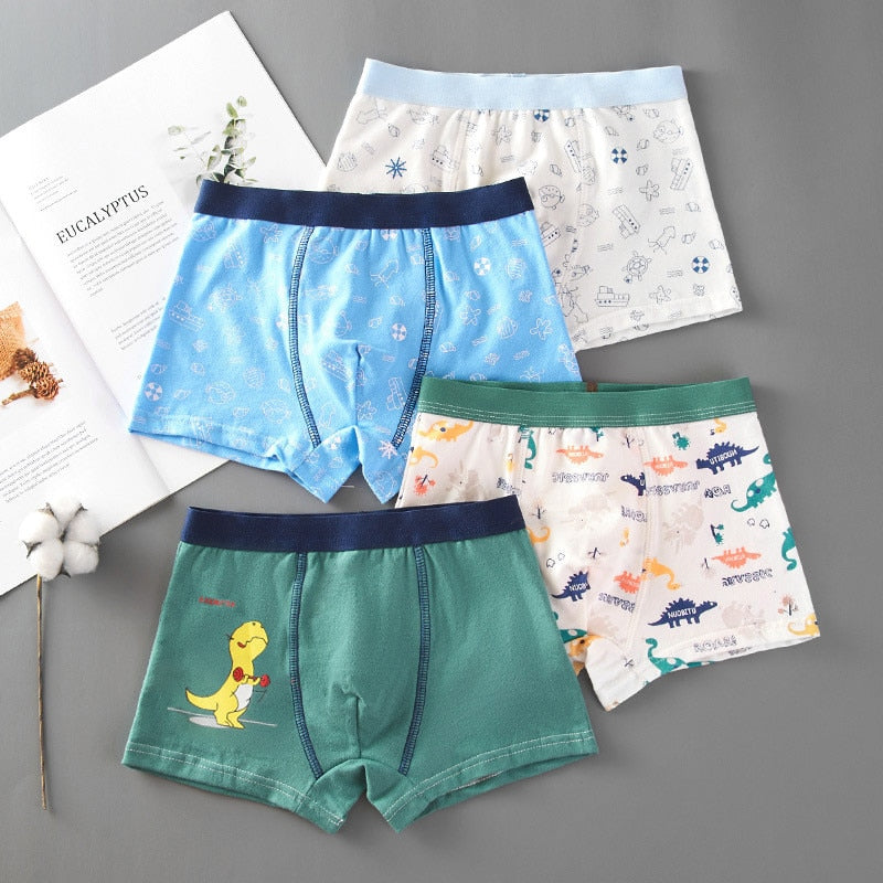 4 PCS- Boys comfortable cotton underwear( Sizes available 2y-12Y)